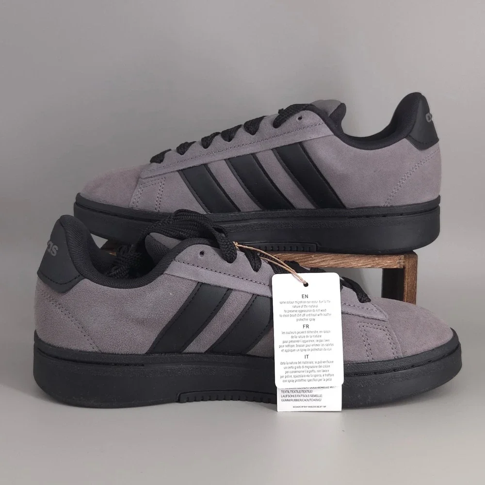 Adidas Grand Court Alpha 00s Mens 7 Grey Black Suede Sneakers Y2K Retro JP7632